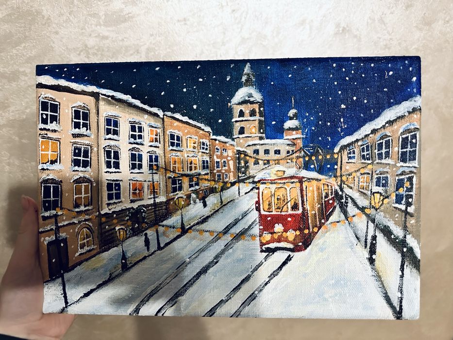 Картина зимовий живопис/картини на замовлення