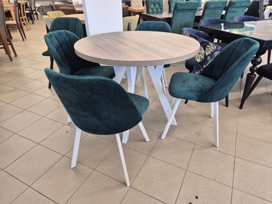 Wyprzedaż! Stoły okrągłe rozsuwane do 2m + 4 krzesła dostępne od ręki