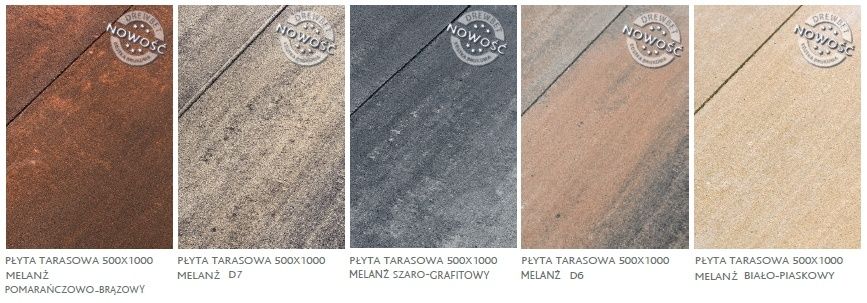 Płyta tarasowa MF melanż kolorów duży format 50×100×6cm HIT