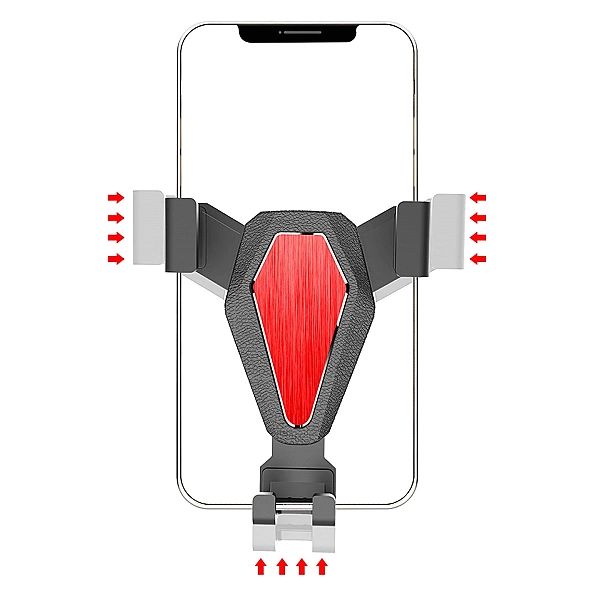 Grawitacyjny uchwyt samochodowy do smartfona na kratkę srebrny (YC07)