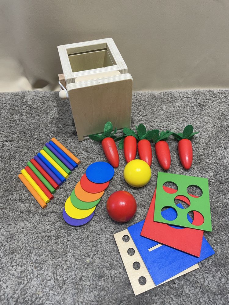 Zabawka Układanka Drewniana Montessori 4w1 dla dzieci