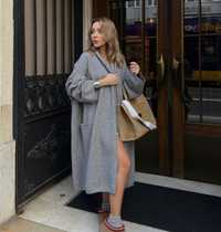 Zara plaszcz dzianinowy S M L oversize