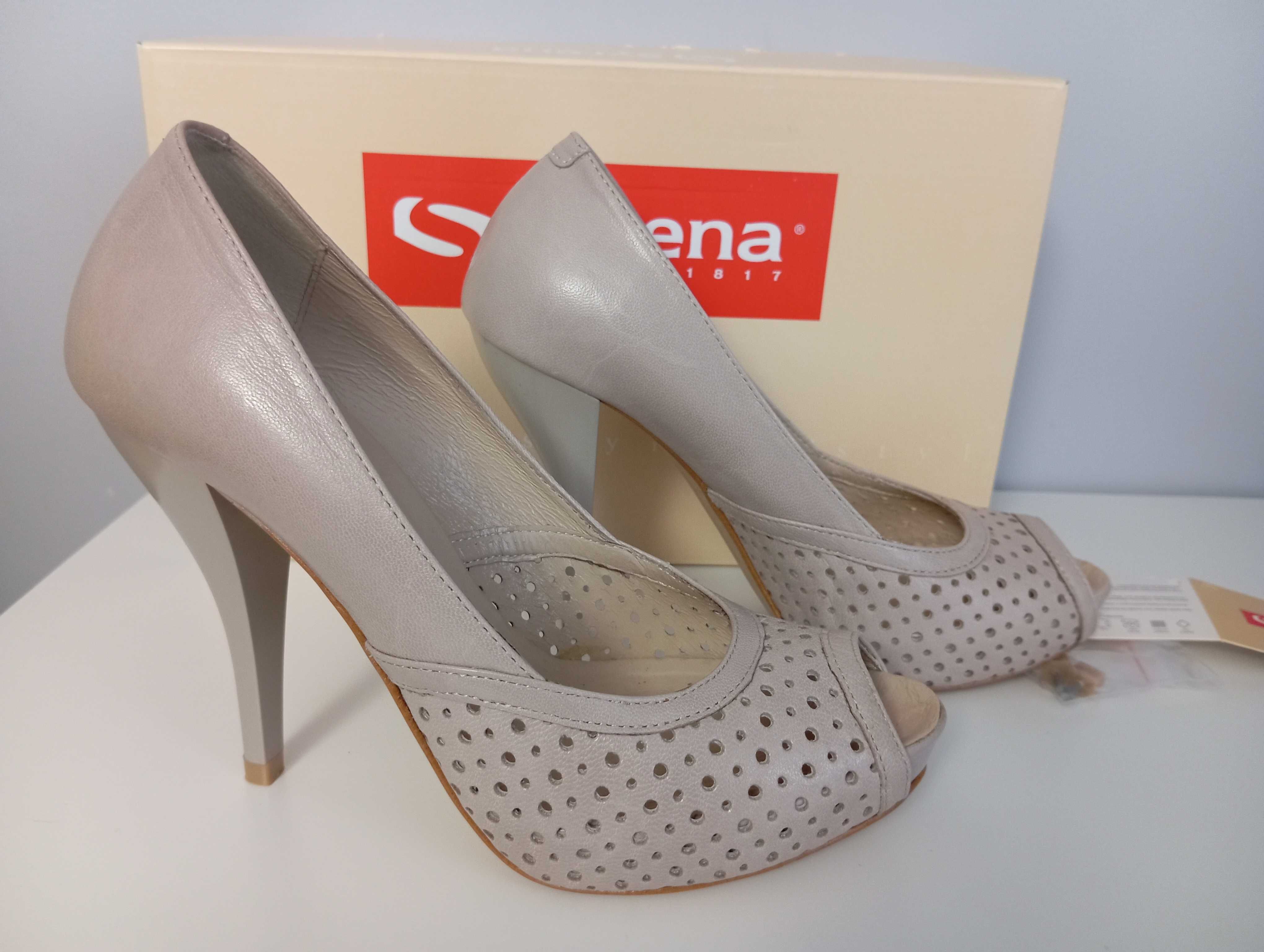 Szpilki damskie buty 37 syrena beżowe jak nowe