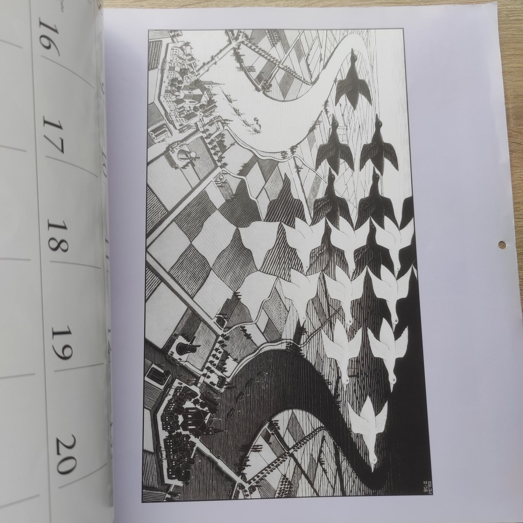 M. C. Escher 1995 calendar Transformations