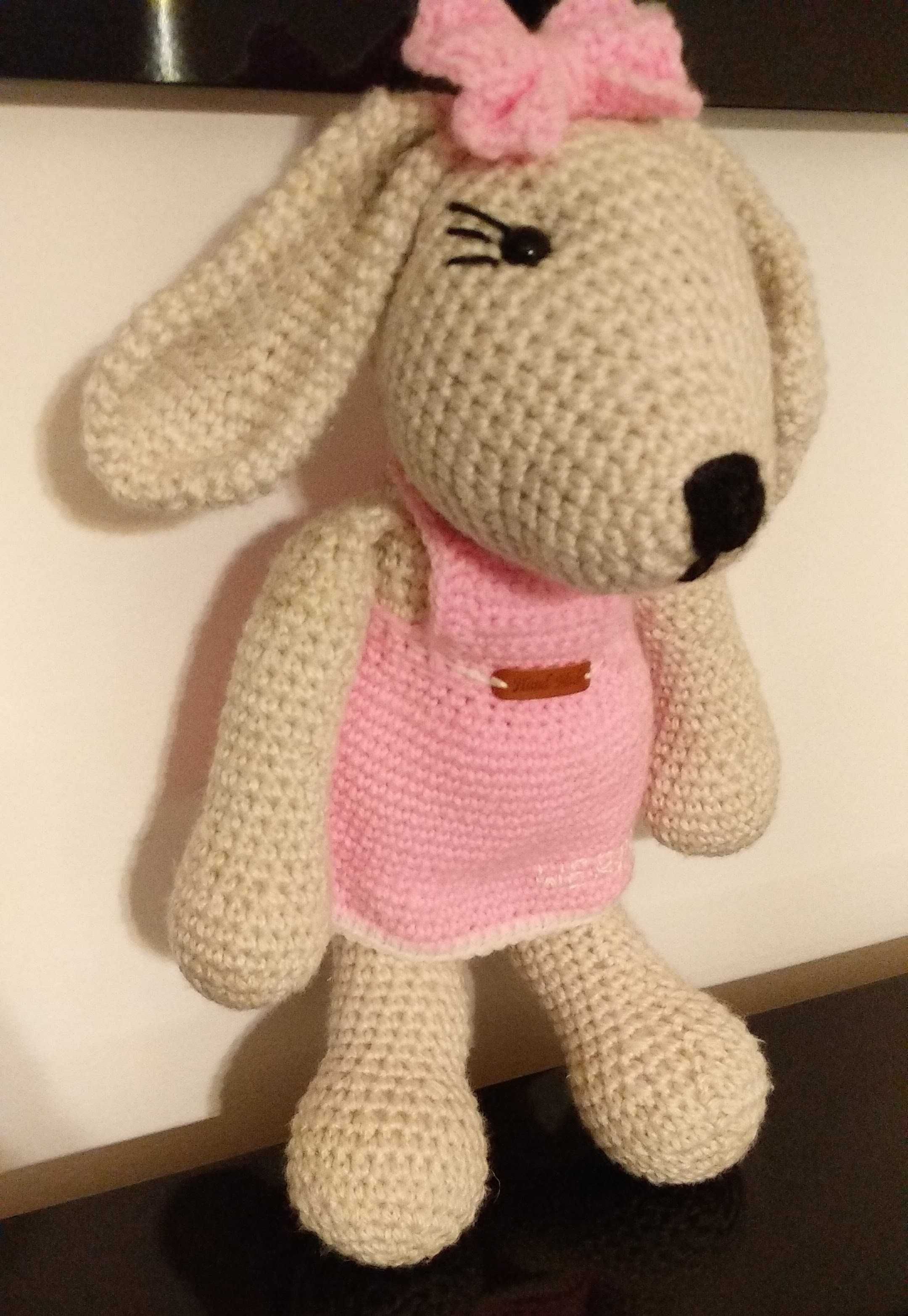 Królik na szydełku, amigurumi, handmade, 38 cm