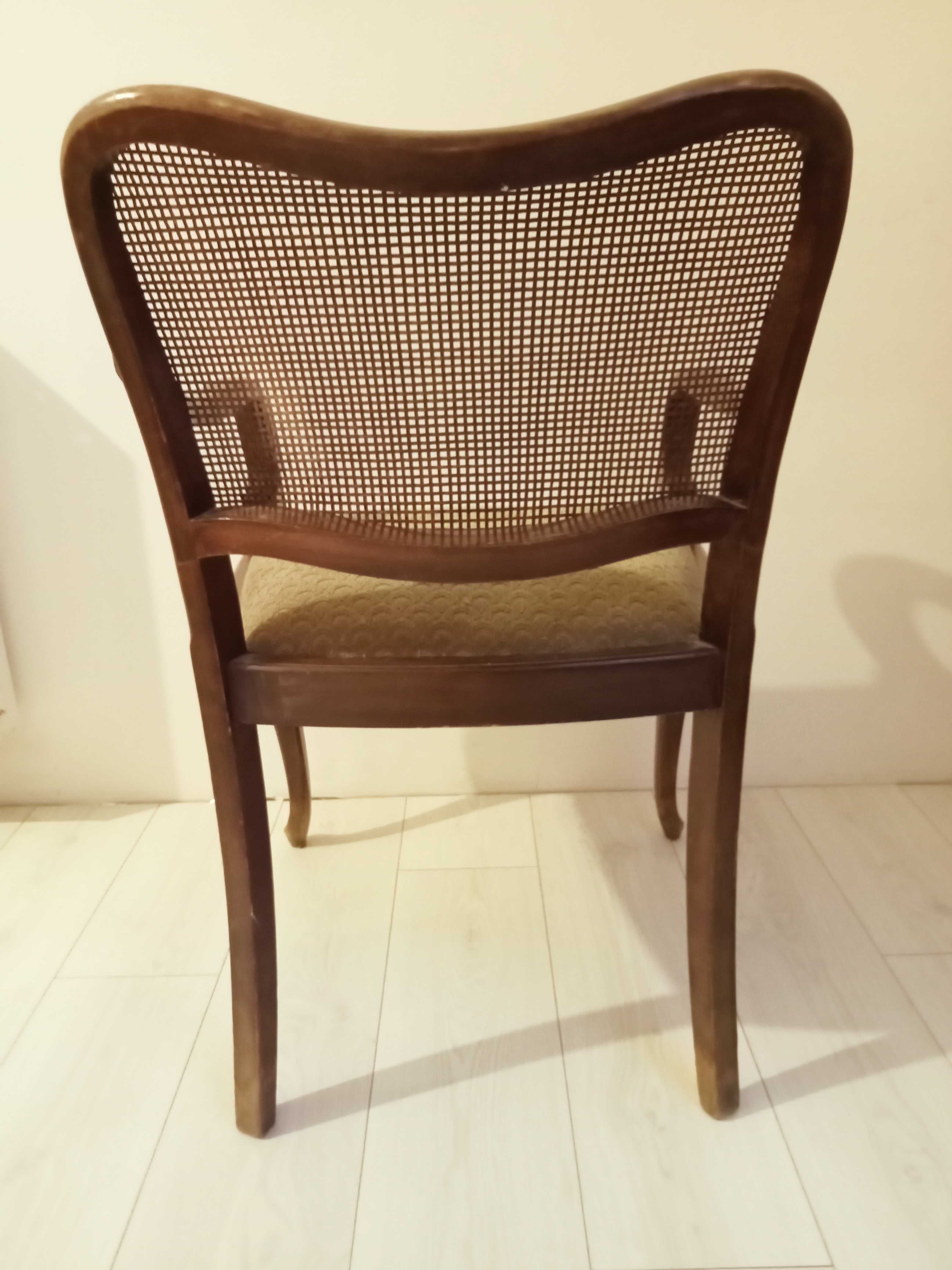 Fotel krzesło z rafią stare