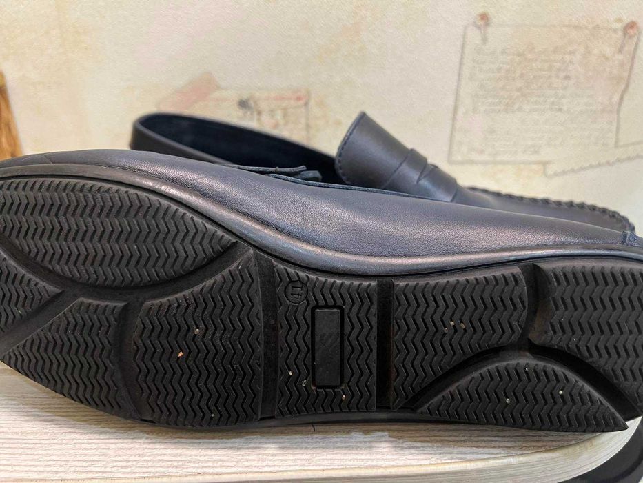 Мужские мокасины  "Derici" синие натуральная кожа