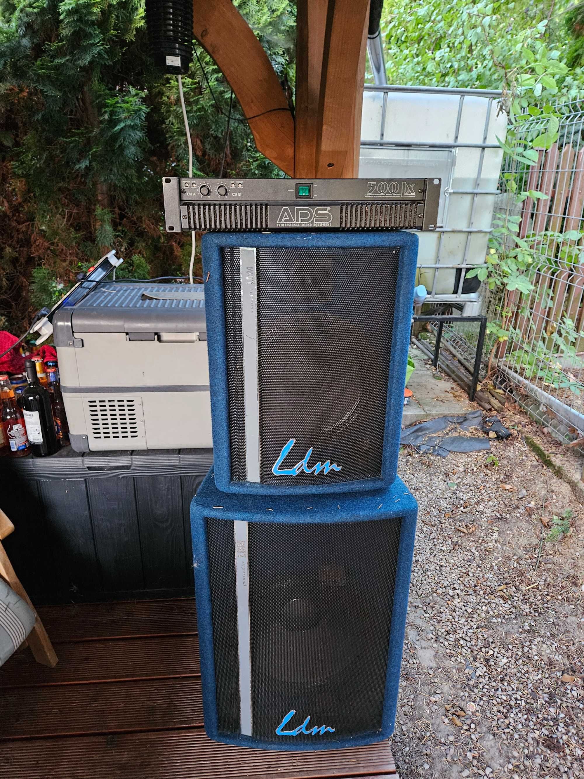 Kolumny estradowe ldm 2 x szerokopasmowe na 12" glosnikach 2x suby 15"