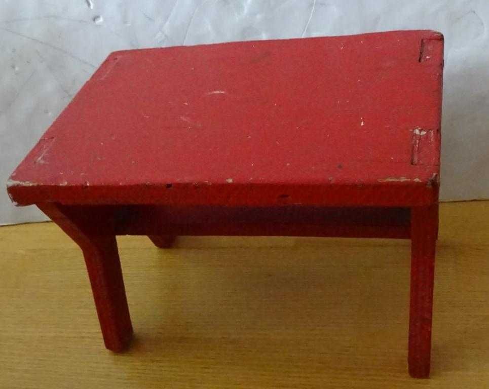 Taboret – Stołeczek Niski Drewniany Ciemnoczerwony