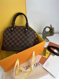 Torebka Louis Vuitton Alma Tote skórzana kuferek Damier Ebene skóra