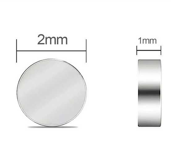 UTOMAG Magnesy neodymowe, do wielokrotnego użytku - 300 sztuk 2 x 1 mm