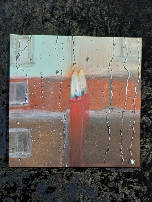 Картина акрилом , картна "свічка"