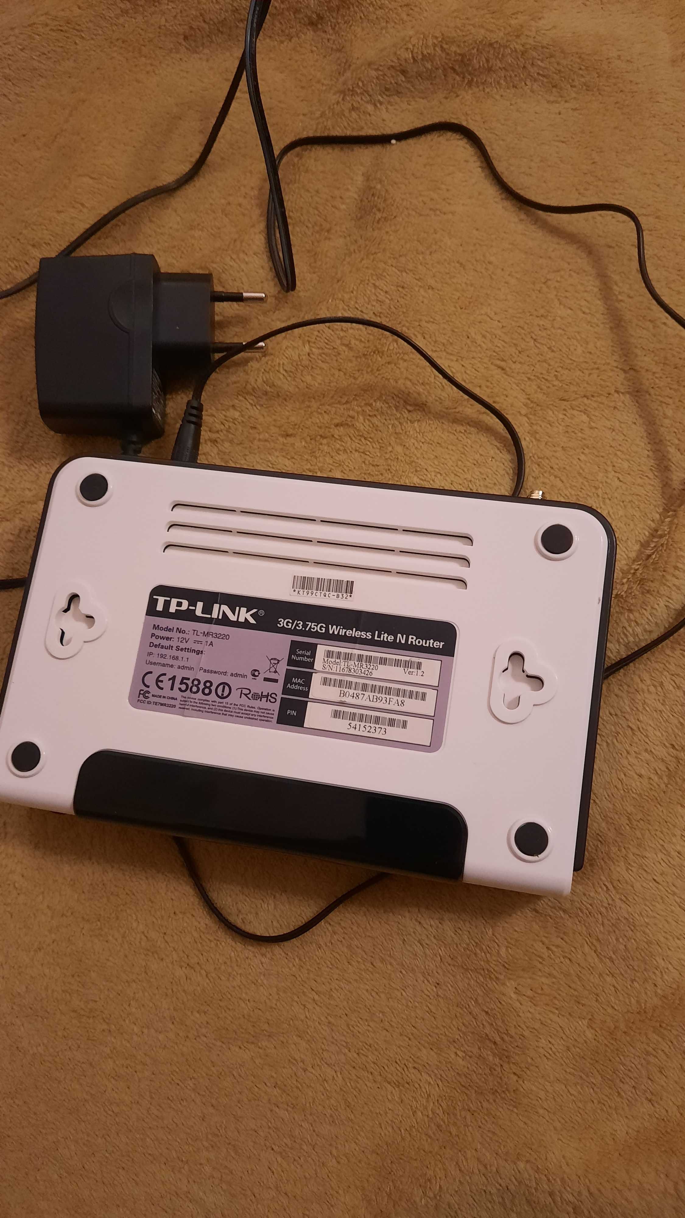 Router TP-LINK TL-MR3220, sprawny z zasilaczem.