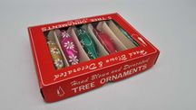Bombki szklane ręcznie malowane Sople Vintage Retro PRL lata 50 60
