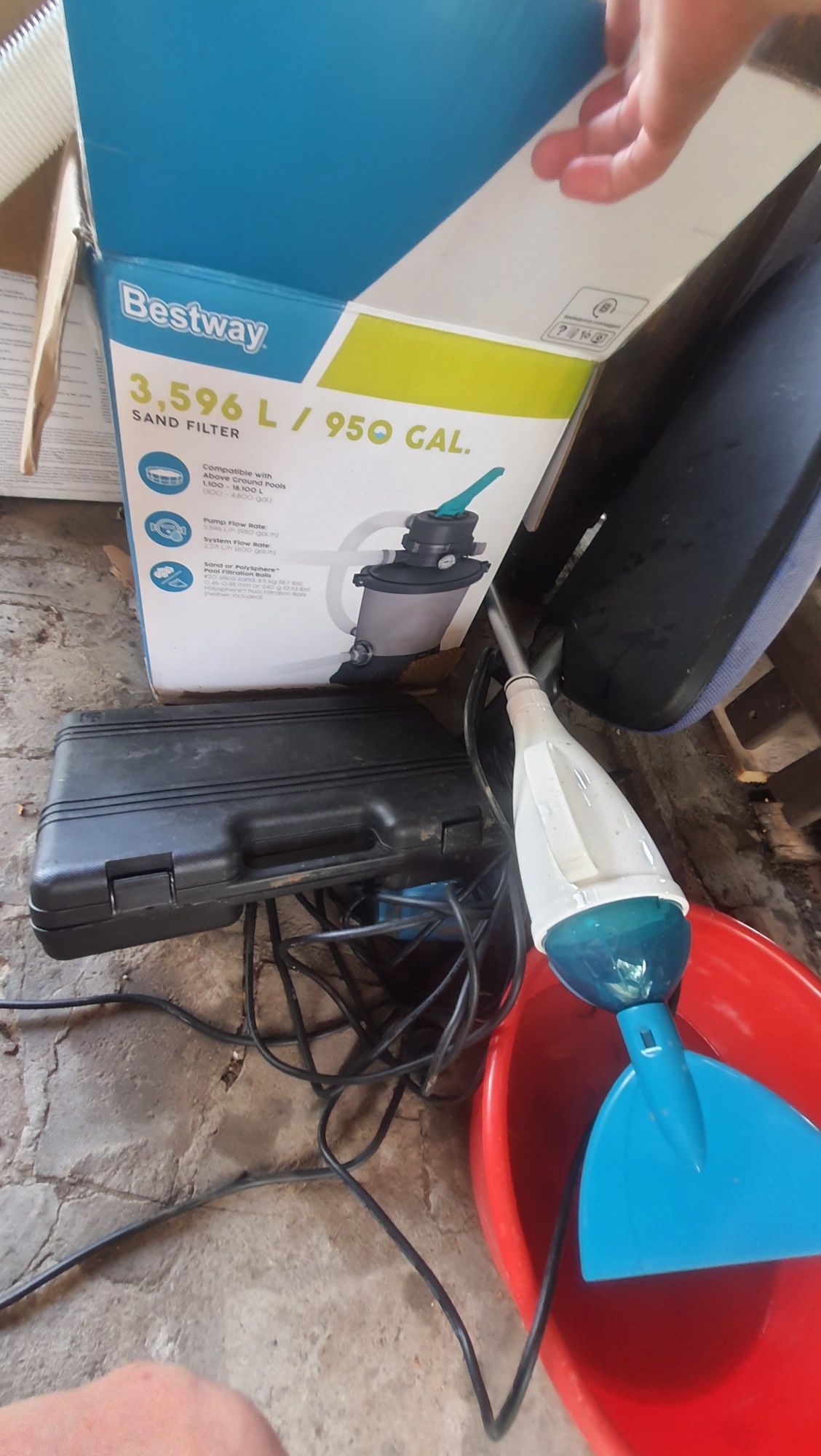 Filtr, pompa,odkurzacz  do basenu Bestway – jak nowe, użyte 1 raz!