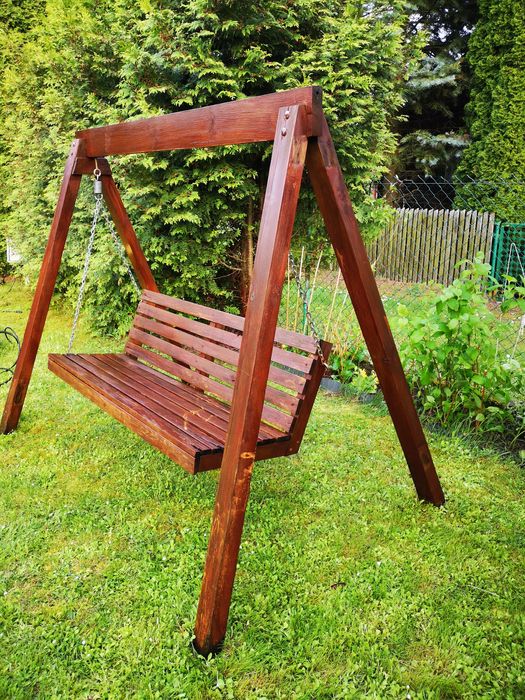 Huśtawka ławkowa ogrodowa, bujawka drewniana
