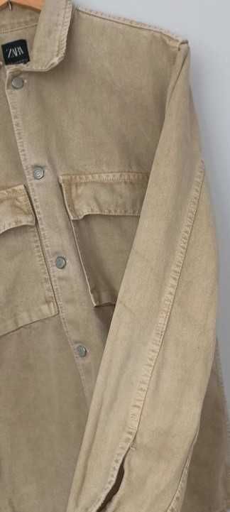Beżowa kremowa prosta katana jeansowa Zara rozmiar M 38 100% bawełna