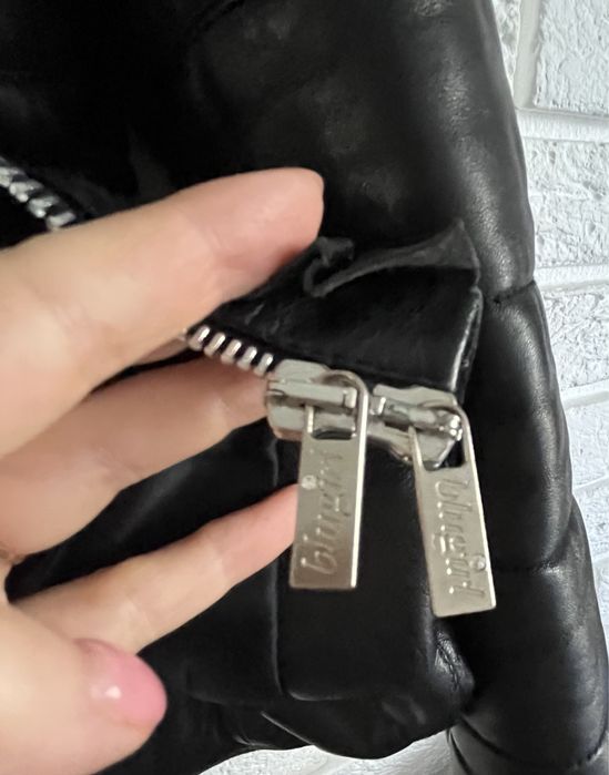 Куртка из натуральной кожи, пуховик, Blumarine, оригинал, S-M