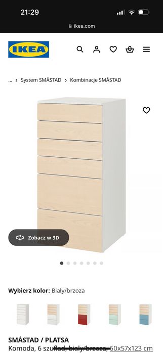 Komoda 6 szuflad Ikea Smastad