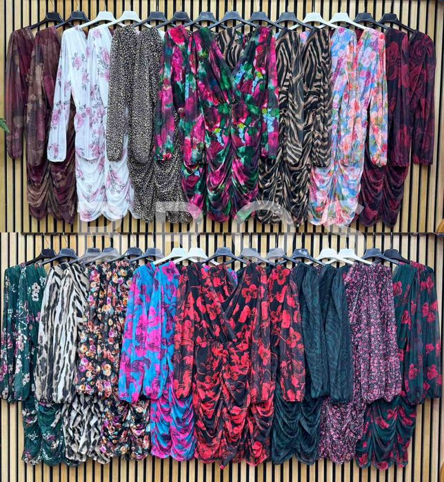 Sukienka z marszczeniem z siateczki