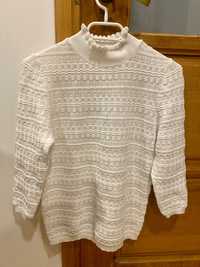 Sweter bluzka reserved ażurowy biały 38 m