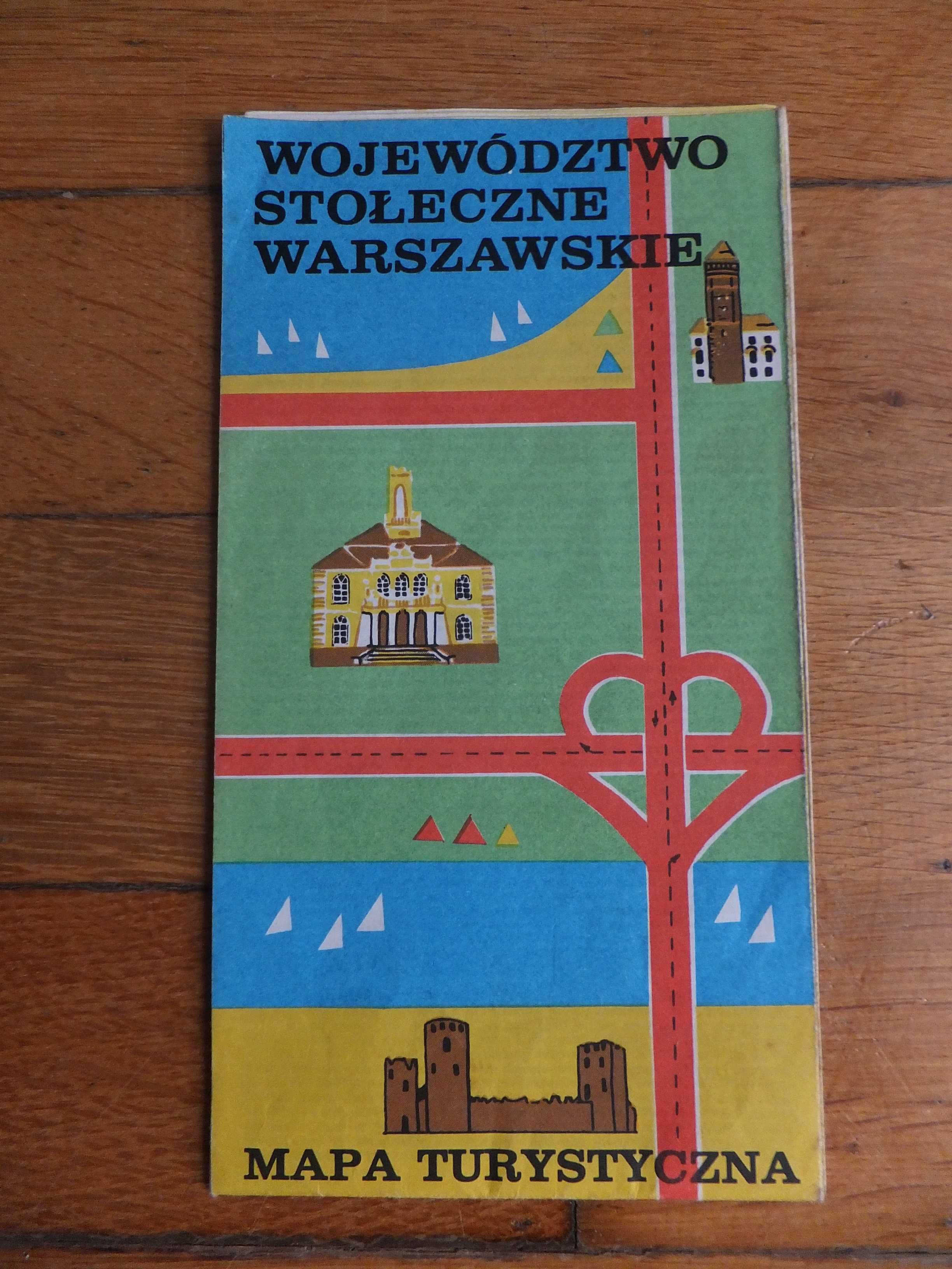 Mapa turystyczna przewodnik Zamek Królewski Warszawa Stolica retro