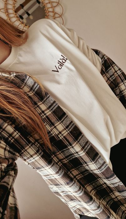 Tshirt z haftem napisem jesień bawełniany Varlesca chicaca XS S M L