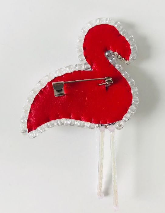 Broszka Flamingo kryształki Svarowskiego nowa