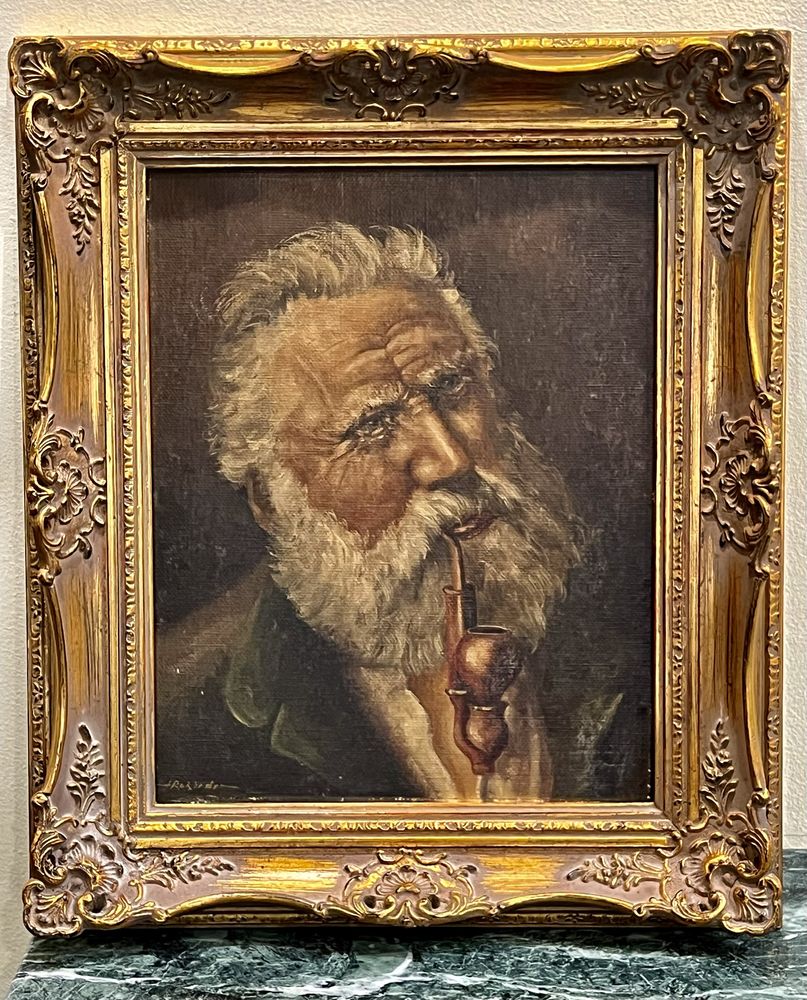 Картина старинная»Портрет мужчины с трубкой».Европа