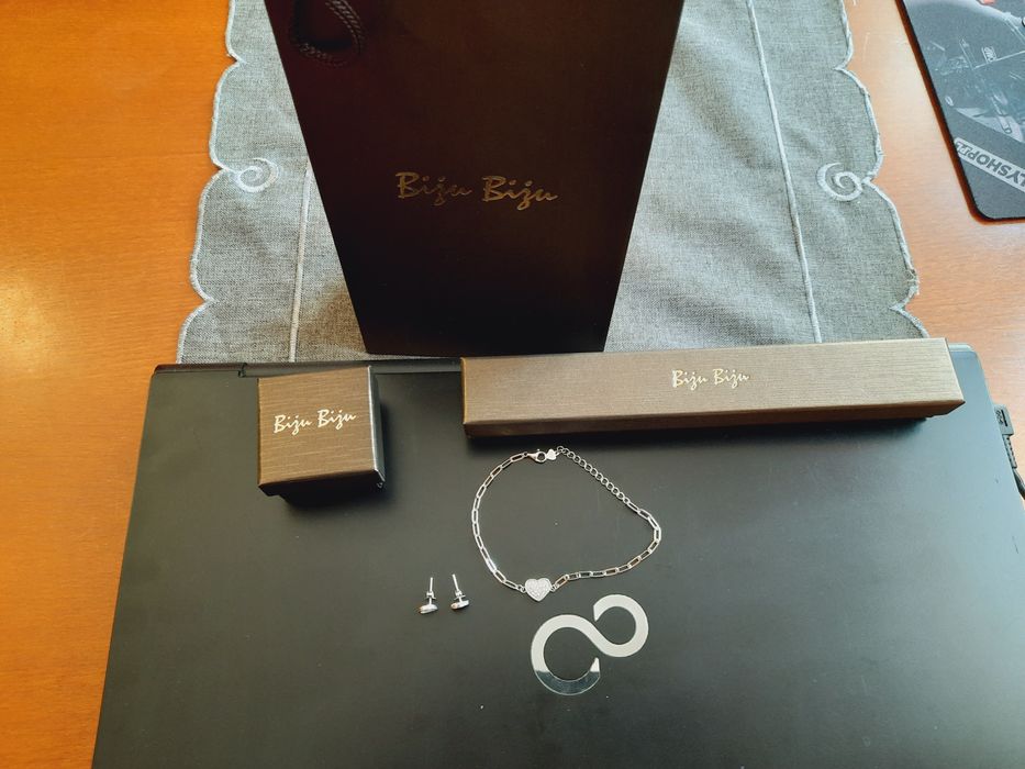 Bransoletka, kolczyki Srebrne , Biżu Biżu Nowe
