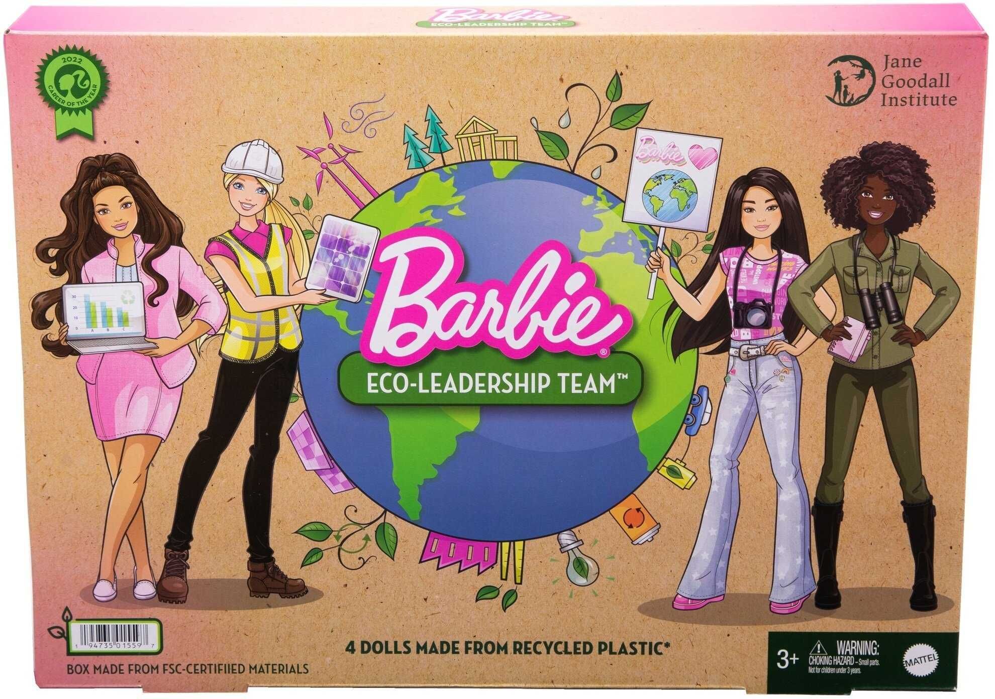 Lalka Barbie Fashionistas ECO Leadership Team zestaw 4 lalek