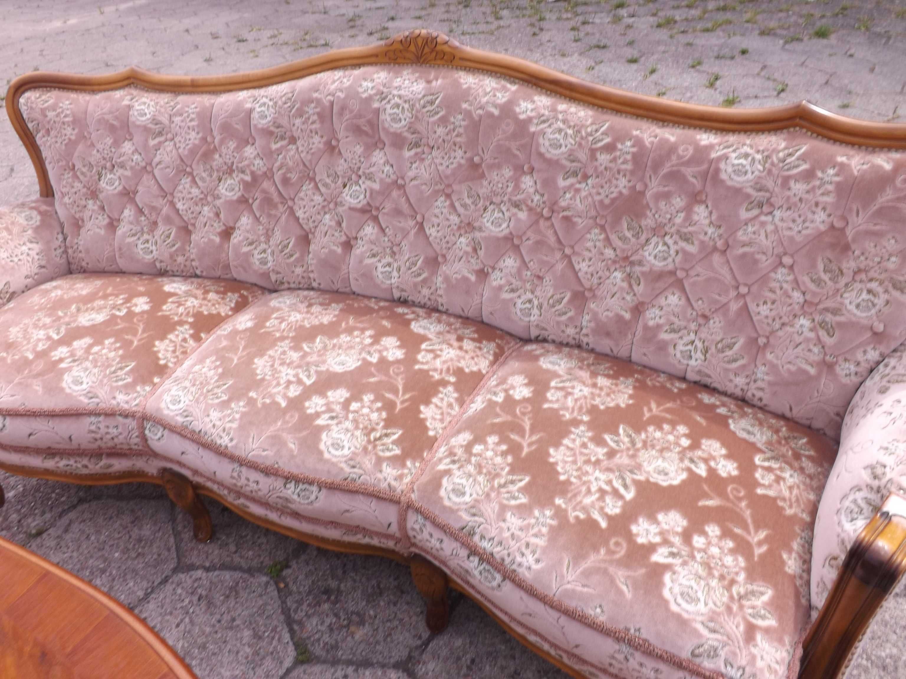 Piękny komplet sofa 2 fotele i ława