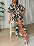 Sukienka Maxi Koszulowa Z Rękawami Batwing Casual Shein L 40