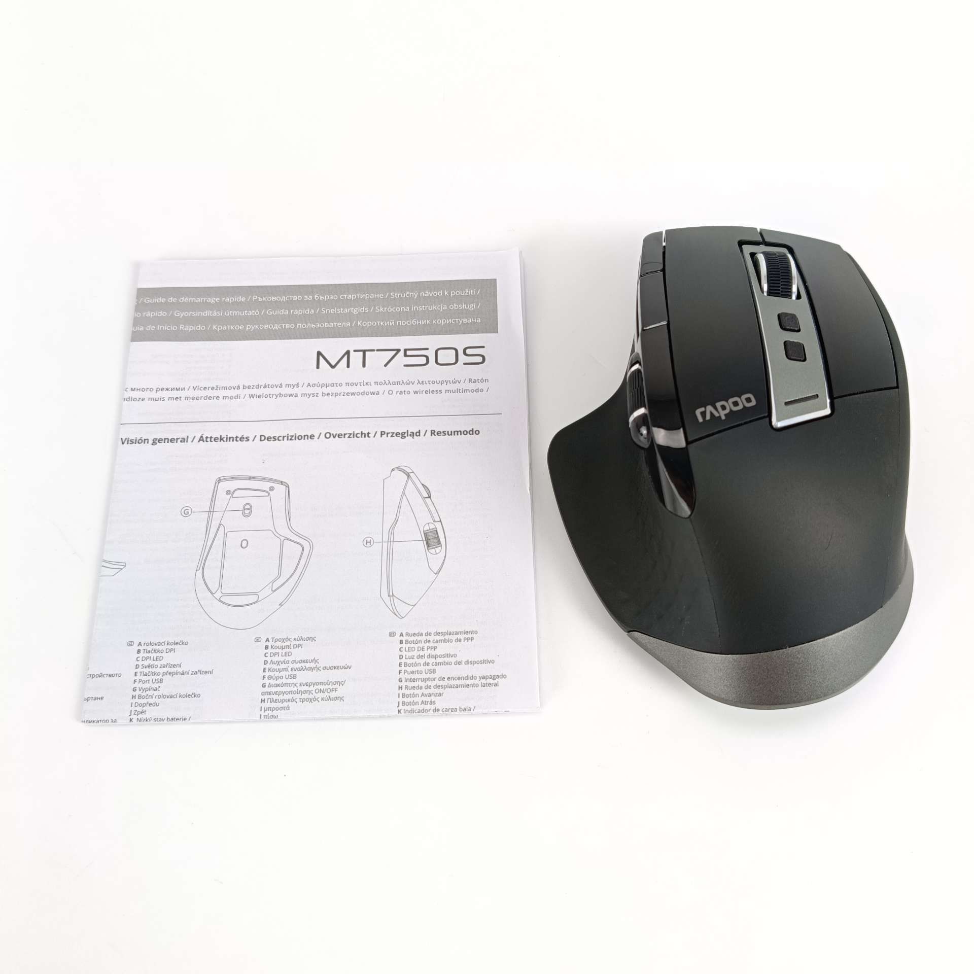 Rapoo MT750S bezprzewodowa mysz, 3200 DPI, PC i Mac, czarna