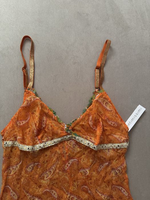 Koszulka bieliźniana pomarańowo-złota Canotte Donna IT S EU S
