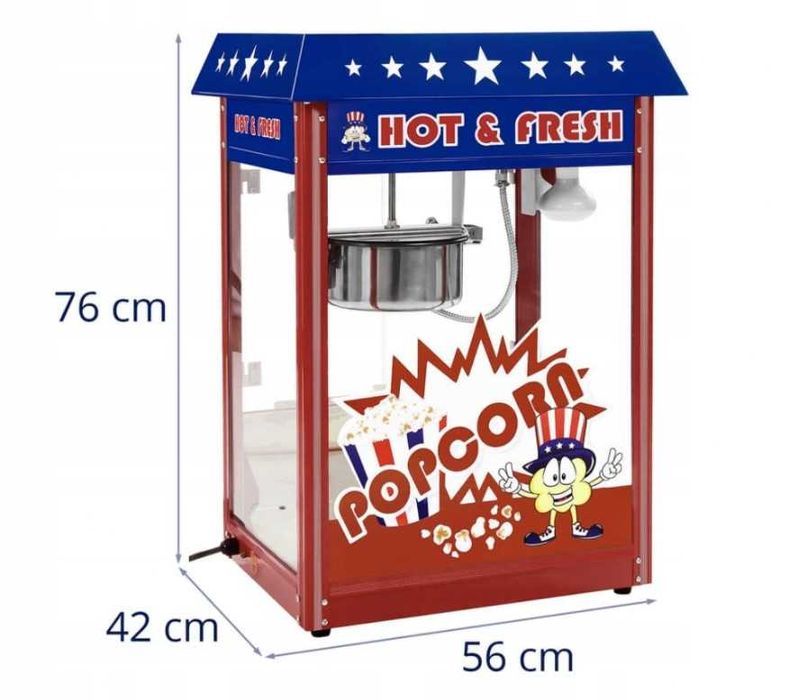 USA Style MASZYNA DO POPCORNU duża Profesjonalna Nowa