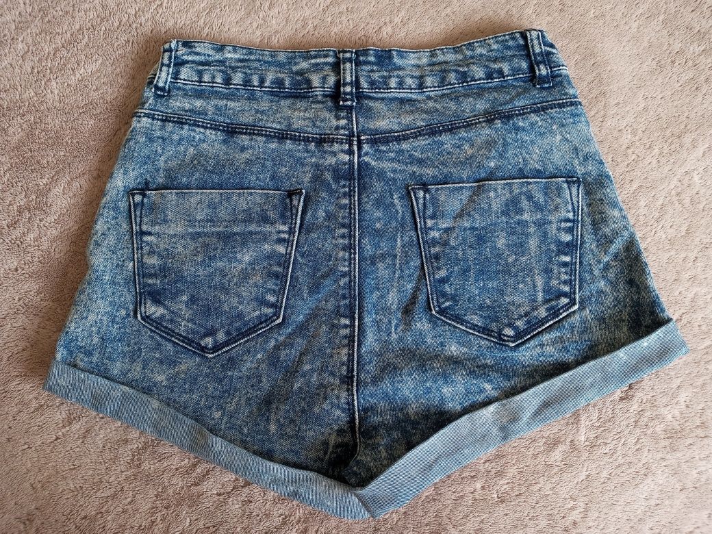 Szorty spodenki damskie jeans wysoki stan Moodo XS 34