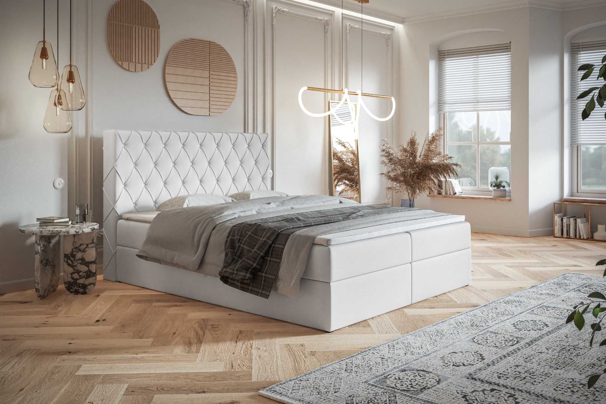 Łóżko kontynentalne BOX IV 160 × 200 topper GRATIS!