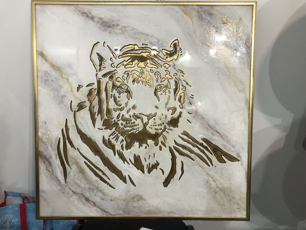 Картина   Тигр 100смх100см  ювелирная смола инкрустация
