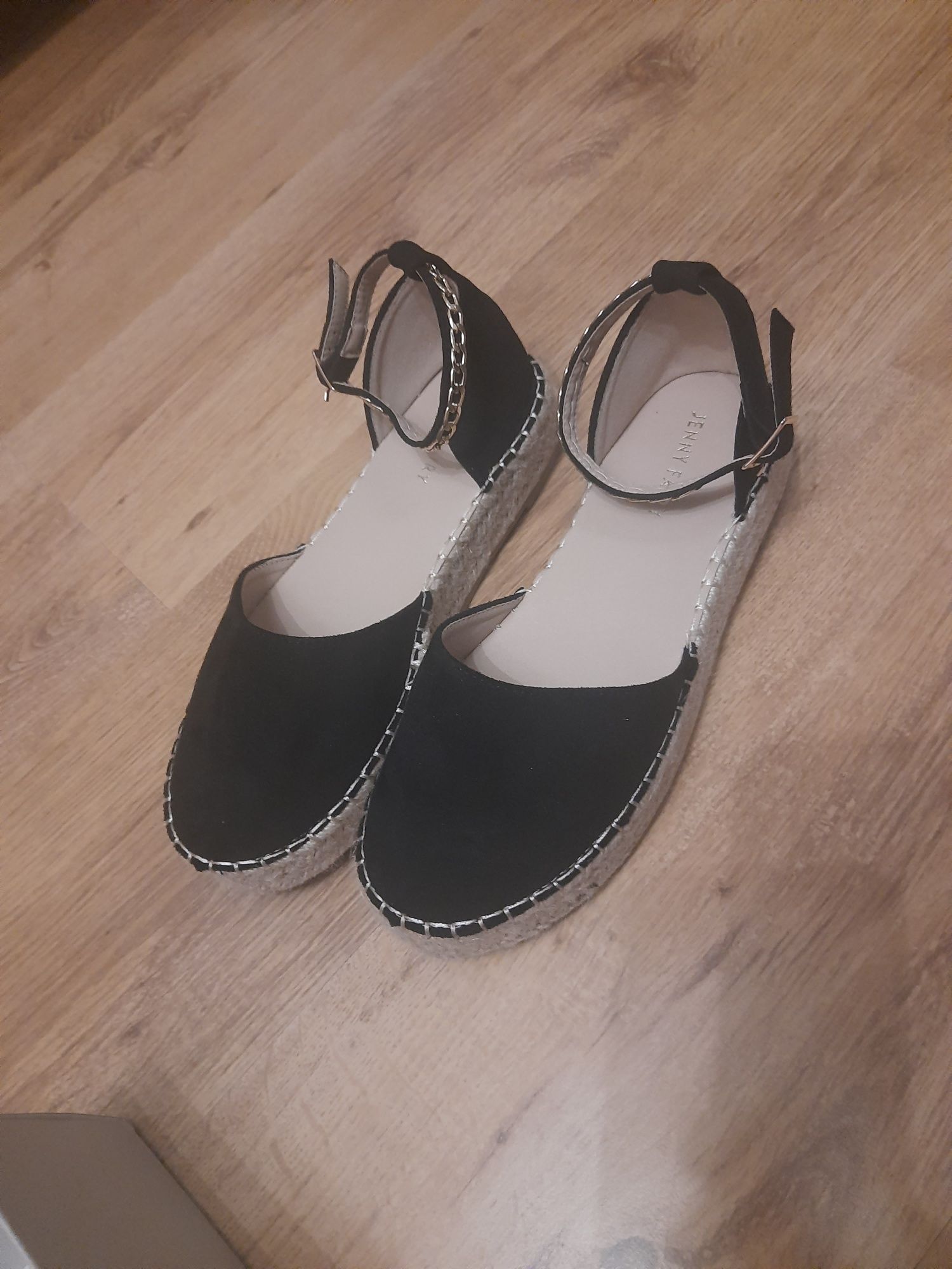 Espadryle czarne zamszowe 38