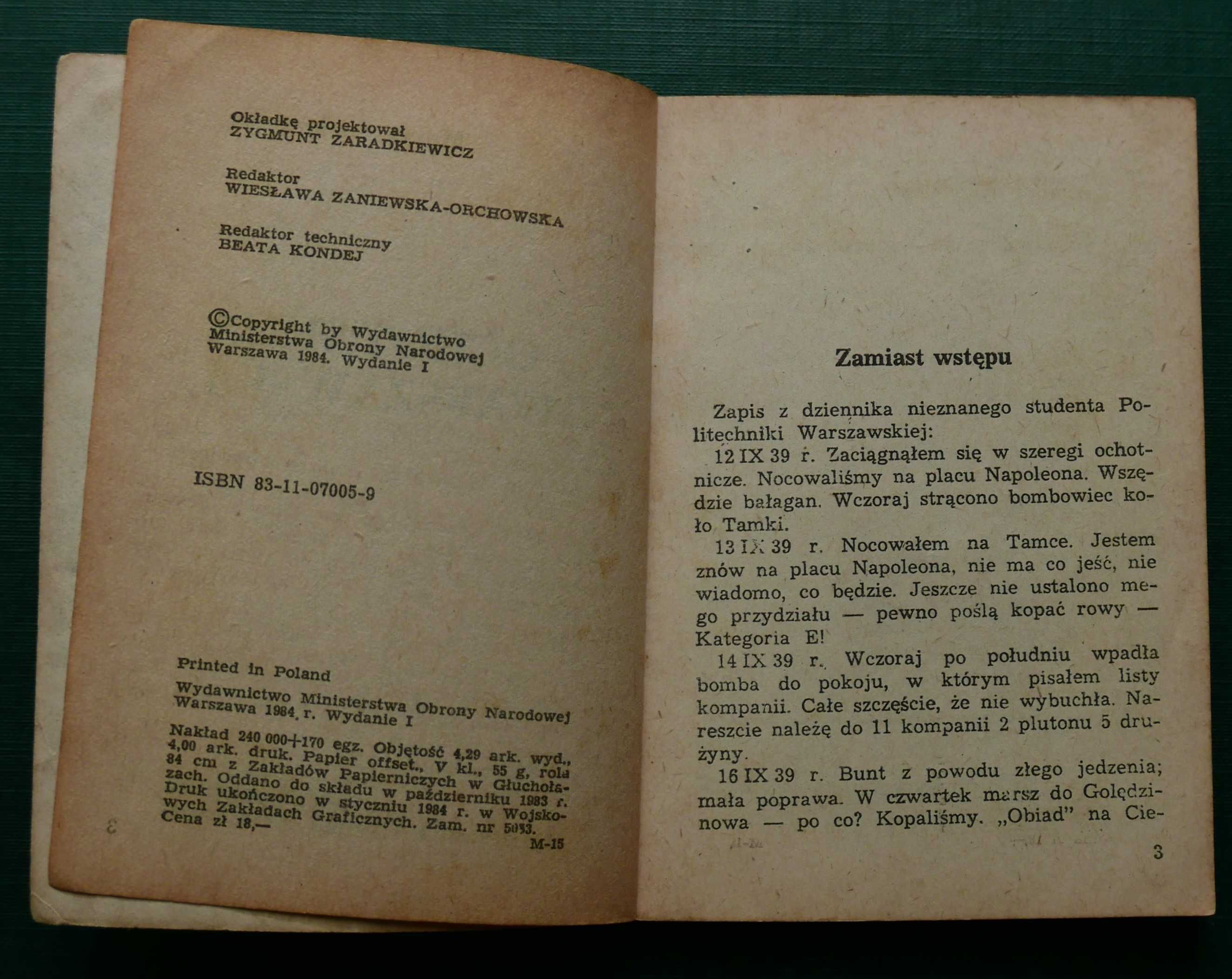 Ochotniczka warszawska - M. Jarkowska Seria "Żółty Tygrys" Nr.01/1984r