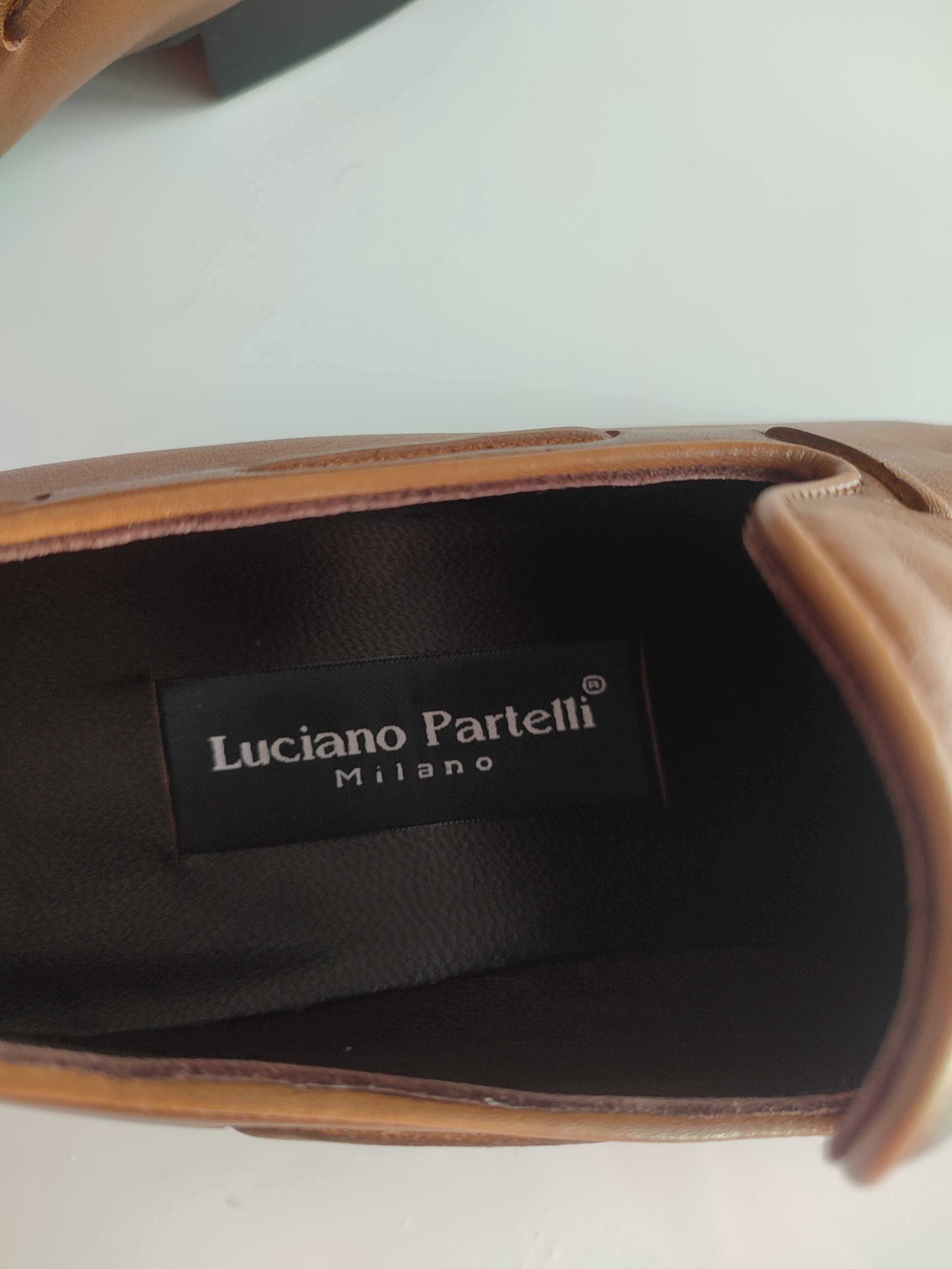Nowe Mokasyny Luciano Partelli 14Y0705 tan finisaj