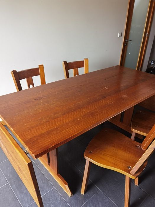Mesa de jantar, pinho maciço