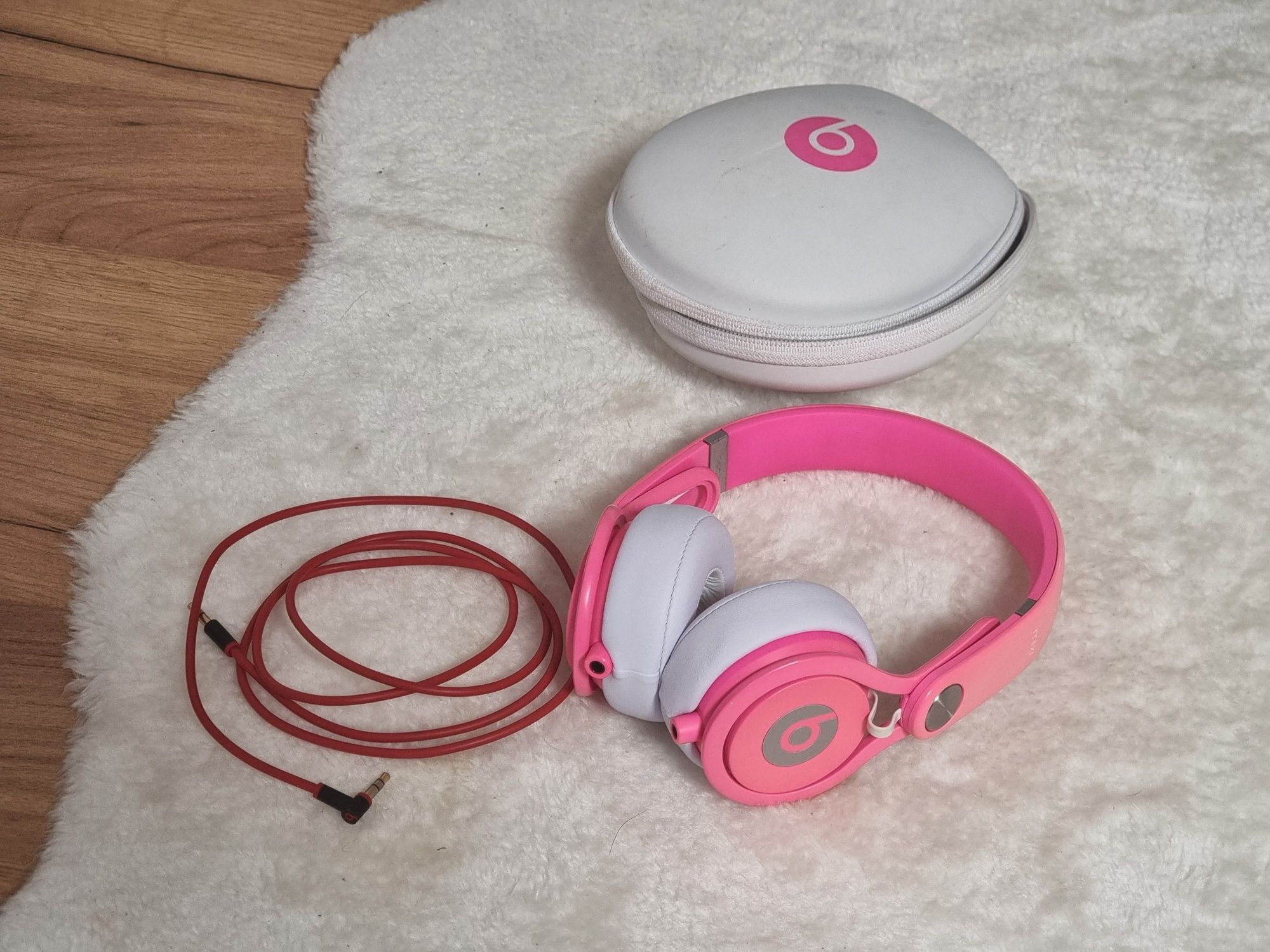 Beats Mixr by Dr Dre Pink Różowe słuchawki przewodowe + case