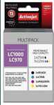 BROTHER LC1000 LC970 CMYK Activejet AB-M1000R Zestaw 4szt. tuszy tusz