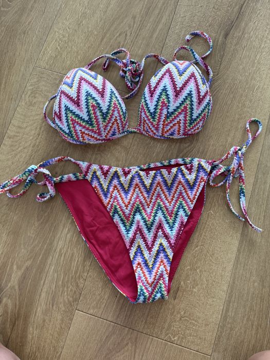 Bikini, stroj kapielowy Calzedonia, trojkat, wielokolorowy