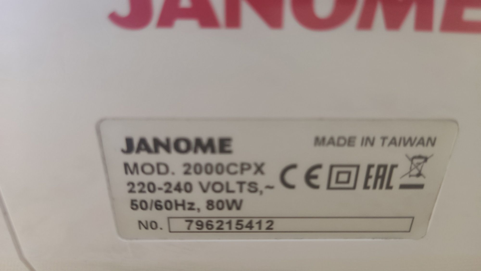 Renderka Janome cover pro 2000cpx