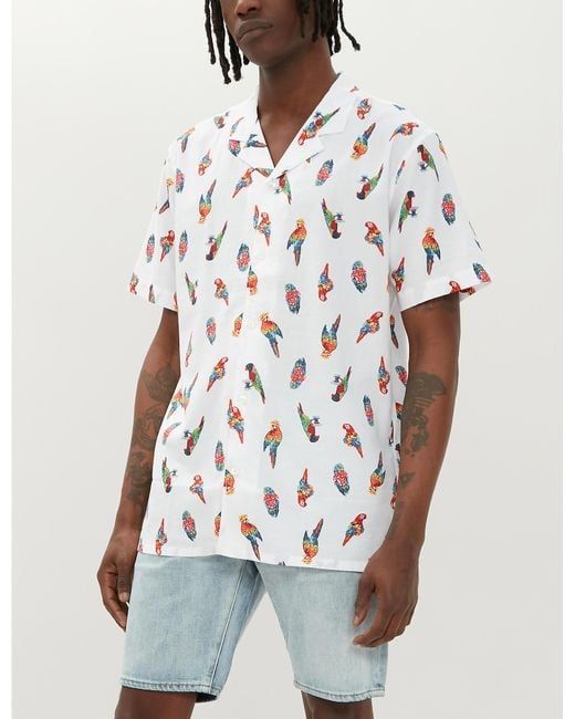 Рубашка гавайка Levi’s Cubano Parrots, размер S, пляжная рубашка