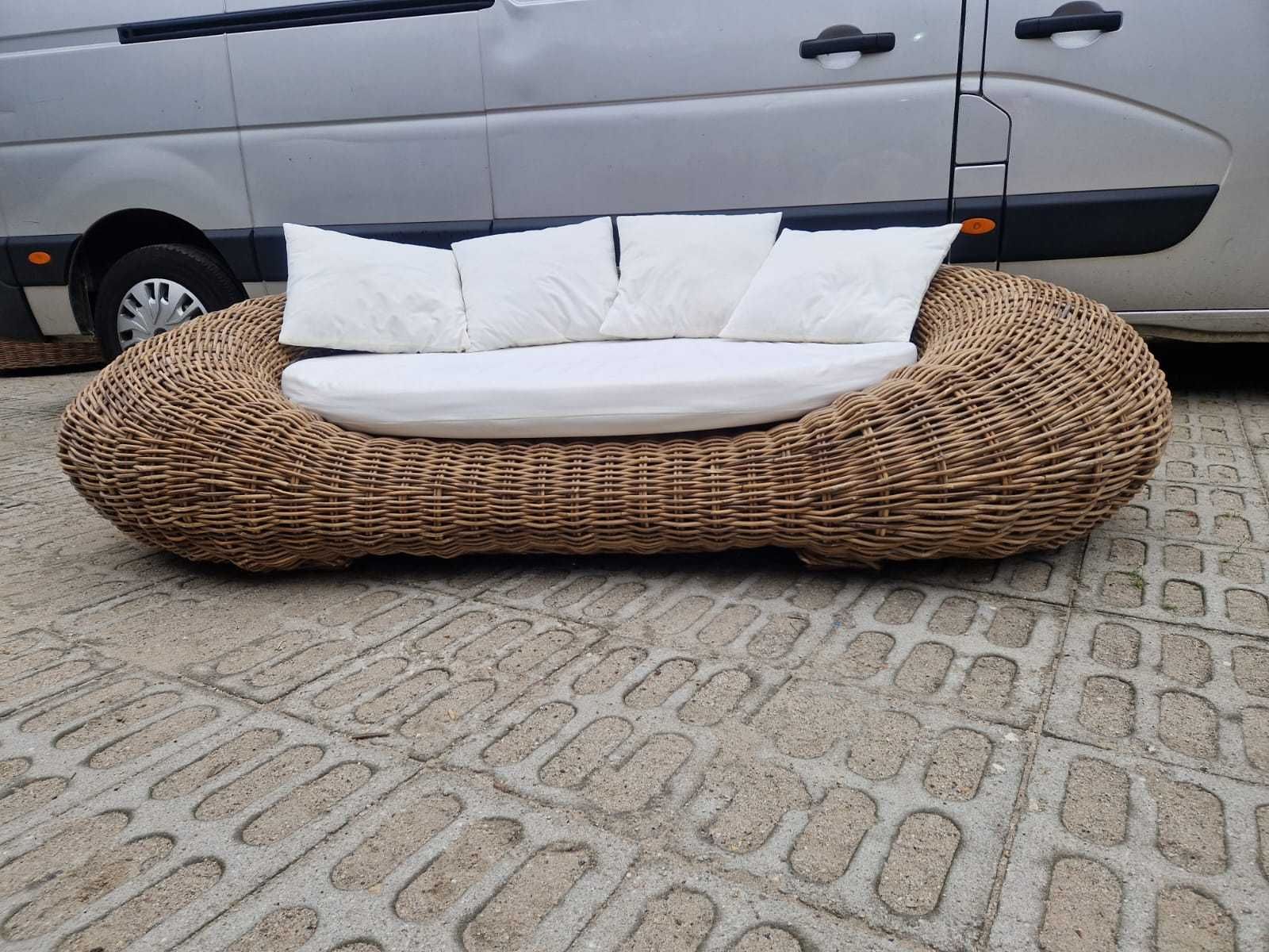 Sofa naturalna z Rattanu naturalnego Chil naturalny rattan 233cm KOKON