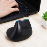 Delux Rato Ergonómico Vertical M168C Wireless RGB - Preto